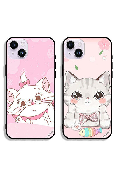 Covernex حافظتان واقيتان لهاتف Apple iPhone 14 Plus بتصميم قطة وسمكة قطة