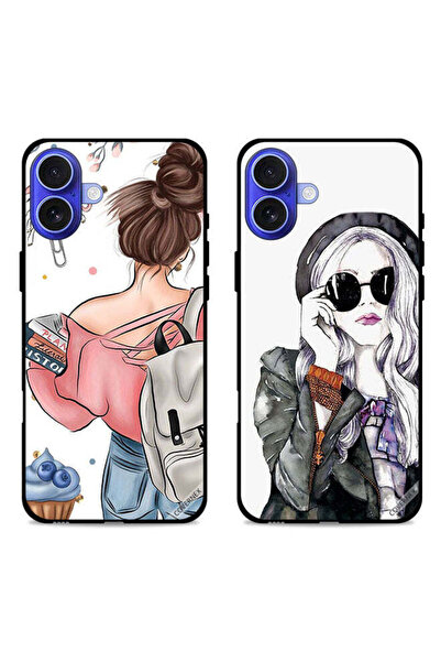 Covernex حافظتان واقيتان لهاتف Apple iPhone 16، بتصميم فتاة أنيقة وكتب في فن ...