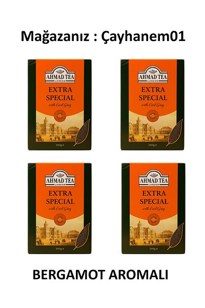 Hepyek Ahmad Tea Extra Special Earl Gray 500g X 4 |   Bergamot Flavored Black Tea