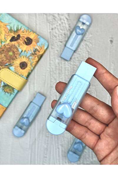 ZeCo Collection Blue Color Cute Heart Sliding Eraser / Slide Eraser / E- Eraser