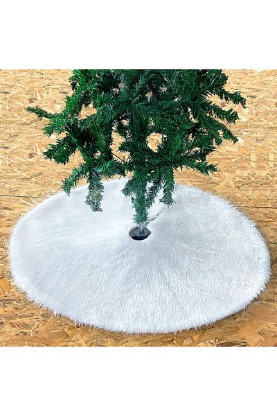 Logther Christmas tree mat, white, plush, 78 cm