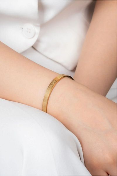 İslam Saati Matte Rose Gold Steel Ayetel Kursi Written Bracelet 6mm