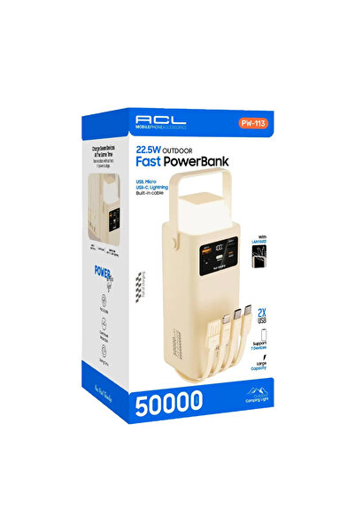 ACL PW_113 50000 Mah 4lü Kablolu Powerbank | Fenerli
