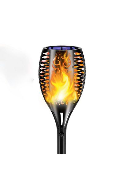 DAR Solar Decorative Outdoor Lamp with Flame Effect, Waterproof, Auto On/Off, 96 LEDs
