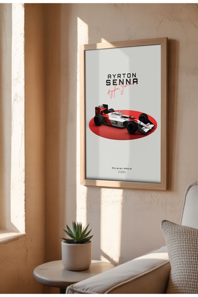 21mxm Ayrton Senna McLaren, Legendă Formula 1, Pictură poster F1, Artă murală curse