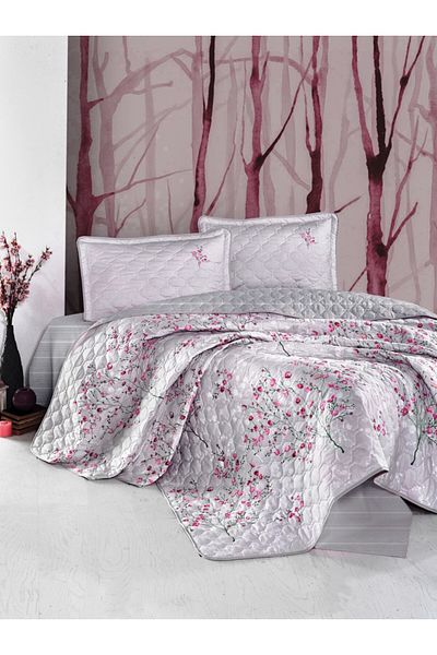 Pucioasa Quilted duvet cover set + 2 pillowcases 100% cotton, Salida Pink V2