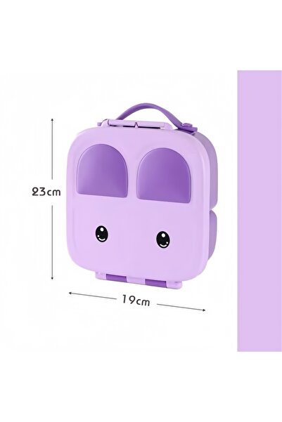 OASISWJ Children's Food Bowl Lunch Boxes Set Portable Tableware-Purple