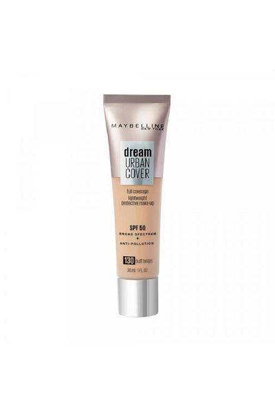Maybelline New York Fond de ten, Dream Urban Cover SPF50, 130 Buff Beige, 30 ml