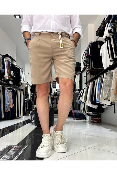 higo Modal Belt Detailed Men's Shorts