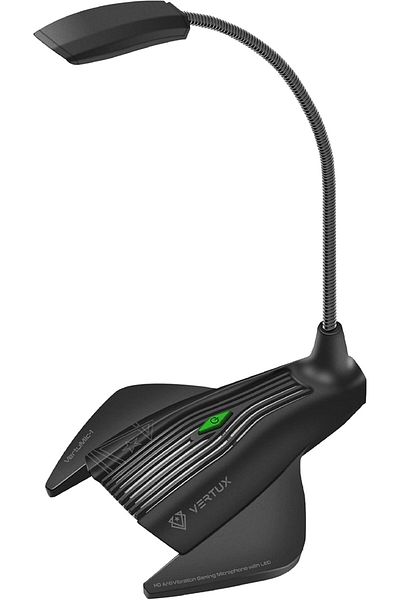 VERTUX ميكروفون ألعاب عالي الحساسية مع إضاءة LED