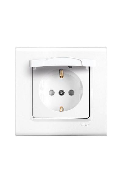 PANASONIC SCHUKO Socket with Child Protection Cap Linnera White