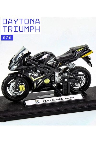 LRS STORE Doytona Trumph 675 Model Motorcycle Special Stand Detailed Decoration Toy Motorcycle 1:18 Black