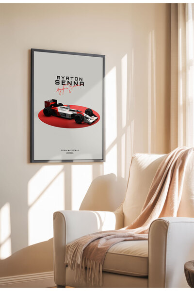21mxm Ayrton Senna McLaren, Legendă Formula 1, Pictură poster F1, Artă murală curse