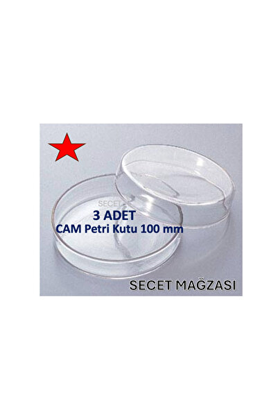 LAB CAM PETRİ KABI 100 x 20 mm, Cam Petri Kabı 100MM ( 3 Adet/pk )