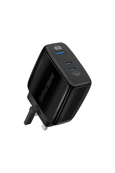 Promate Ultra-compact 120W wall charger with two Type-C™ ports and an 18W QC 3.0 port,