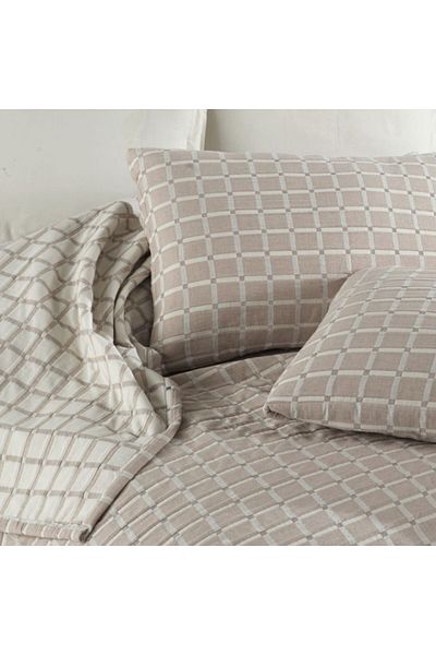 Şaheser Jacquard cotton blanket 240x260cm + 2 pillowcases, Saheser Home, PIA beige