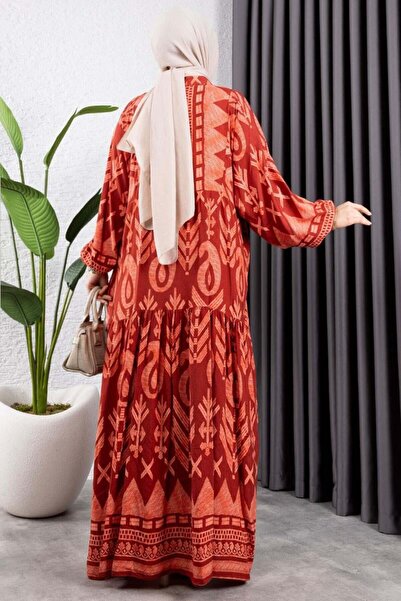 SGS Φόρεμα με έθνικ σχέδιο από βισκόζη ΚΙΡΕΜΙΤ