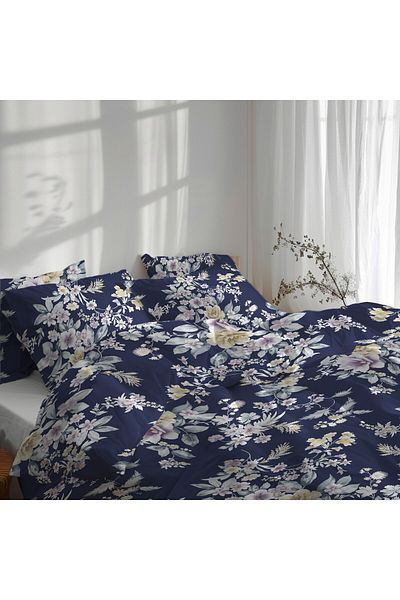 Bedora Bed linen for 2 people, Flower Decor, Bedora, 6 pieces, 200x220, microfiber, multicolor