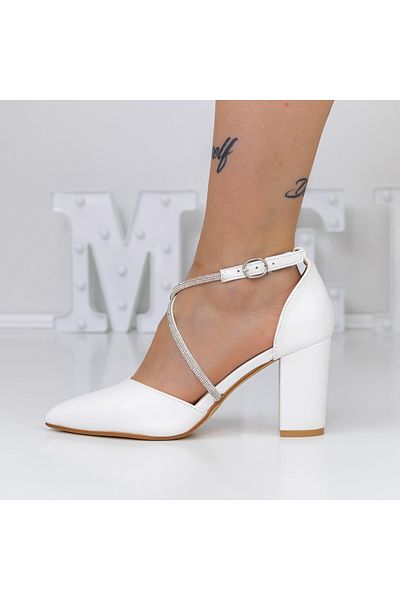 mei Thick Heel Shoes 2YXD63 White
