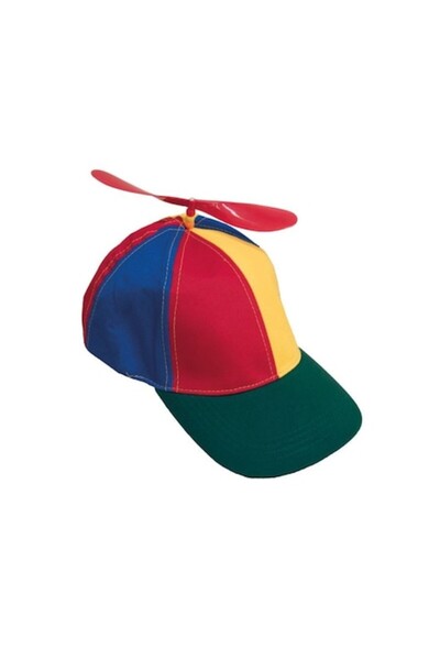 PROCART Multicolored hat with plastic propeller, universal adult size