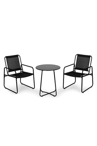 Glow Goods Set Mobilier DDEshop Masa Bistro cu 2 Scaune, Design Modern, Black
