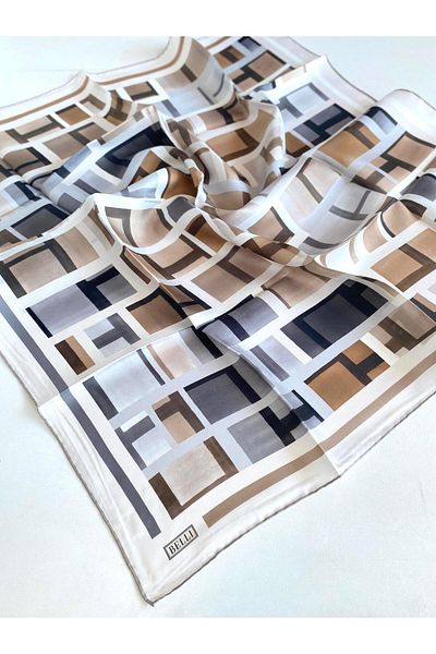 Belli Φουλάρι Tivil Pure Silk 4051-81 Μικτό σχέδιο βιζόν