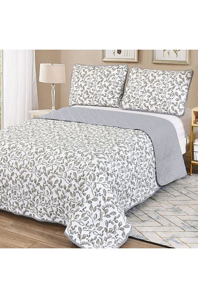Pucioasa Double quilted bedspread, Sulphur, Elegance CVI19 Leaves