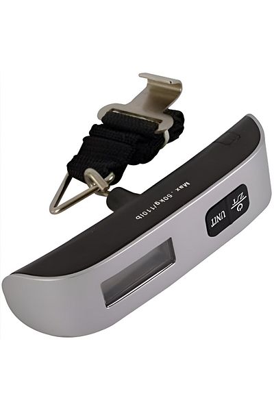 CAMRY Digital Luggage Scale – Silver/Black, Up to 50 kg Capacity with 0.44-Inch Display