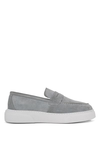 Deri Company Fite Men's Gray Suede Leather Sports Shoes