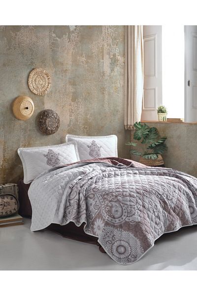 Pucioasa Quilted duvet set + 2 pillowcases, 100% cotton, Azka V2