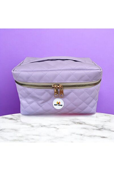 ART PINE حقيبة مكياج مبطنة للسفر - إكسسوارات تجميل جلدية عصرية
