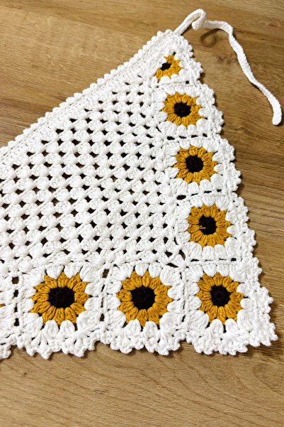 CESTOPİENO Knitted Sunflower Bandana - Women or Girls