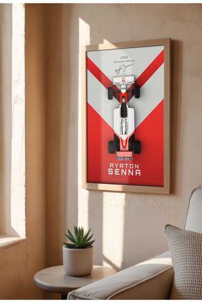 21mxm Ayrton Senna McLaren, Legendă Formula 1, Pictură poster F1, Artă murală curse