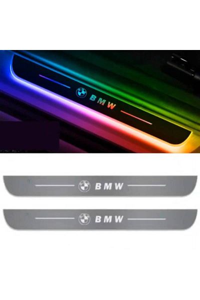 BGRJ Automotive Set of 2 illuminated BMW car sill protectors, multicolor, dynamic