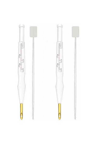 Wool Queen Set of 2 Wool Queen heavy thread embroidery needles, ABS/steel, white
