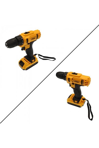 divendi-ro Andowl Q-GJ011 drill and screwdriver kit, cordless, with 2 batteries 5Ah 24V, black with yellow