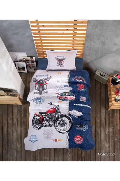 Clasy Quilted duvet set + 1 pillowcase 100% cotton, Road King