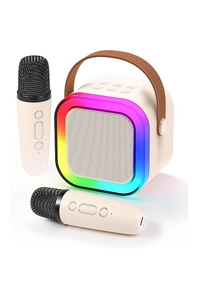 OEM Portable Speaker Set with 2 Microphones, Wireless, Bluetooth V5.3, Karaoke, 5 Voice Modules, Kids an