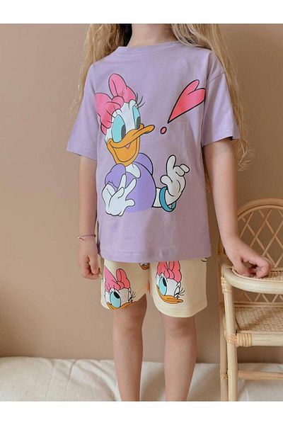 YİGİT BUTİK Yigit Butik Printed Girls Set with Shorts