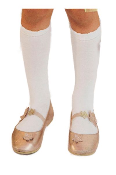 fustite cu luminite White Three Quarter Socks, Snowdrop, Spring - 2-4 years