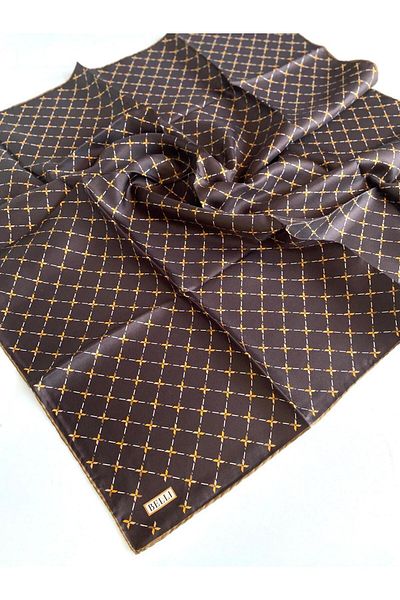 Belli Φουλάρι Tivil Pure Silk 4048-03 Καφέ Μικτό Μοτίβο