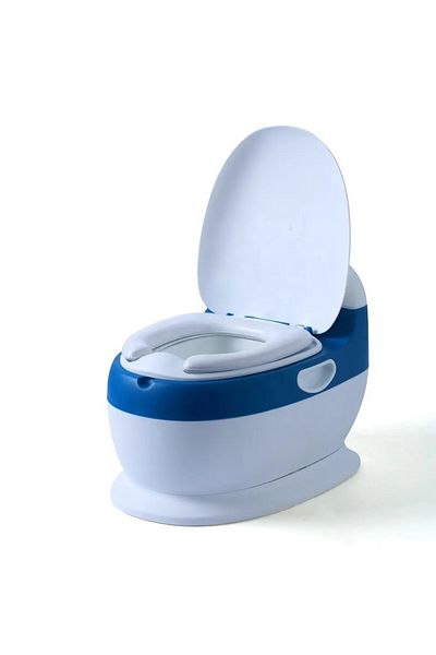 Little Mom Olita pentru copii Little Mom Blue Toilet, model educativ si muzical, cu design realist, colac moale