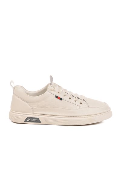 MARCOMEN White Genuine Leather Men's Casual Shoes