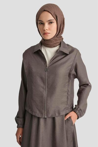 Armine Trend Buy Double Suit with Elastic Collar-Brown 25Yt674