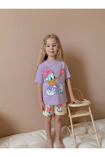 YİGİT BUTİK Yigit Butik Printed Girls Set with Shorts