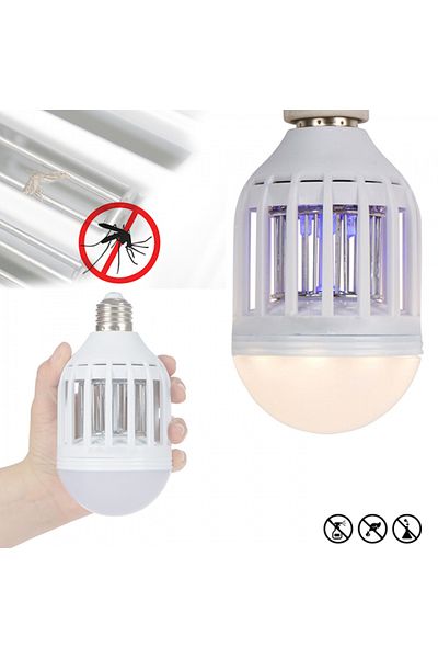 DAR Bec LED Anti-Insecte cu Lampa UV 9W, E27, Alb – Protectie impotriva tantarilor si insectelor