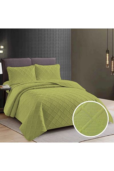 Pucioasa Double quilted bedspread, Sulphur, Light Green