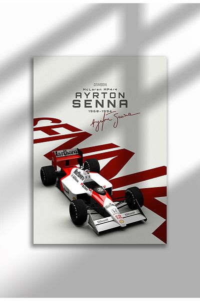 21mxm Ayrton Senna McLaren, Legendă Formula 1, Pictură poster F1, Artă murală curse