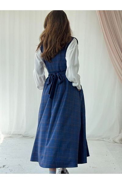 Retrobird Rochie Mandy Lungă Midi Gilet Femei Saks Blue