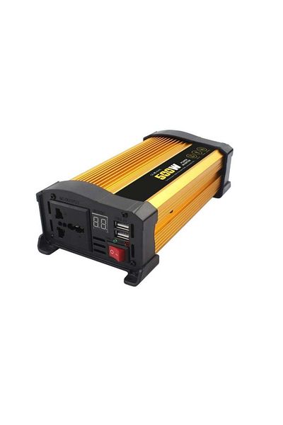 divendi-ro Invertor de tensiune auto Andowl KS500, 500W, 12V, 220V, 18 x 11 x 6.5cm, placat cu aur
